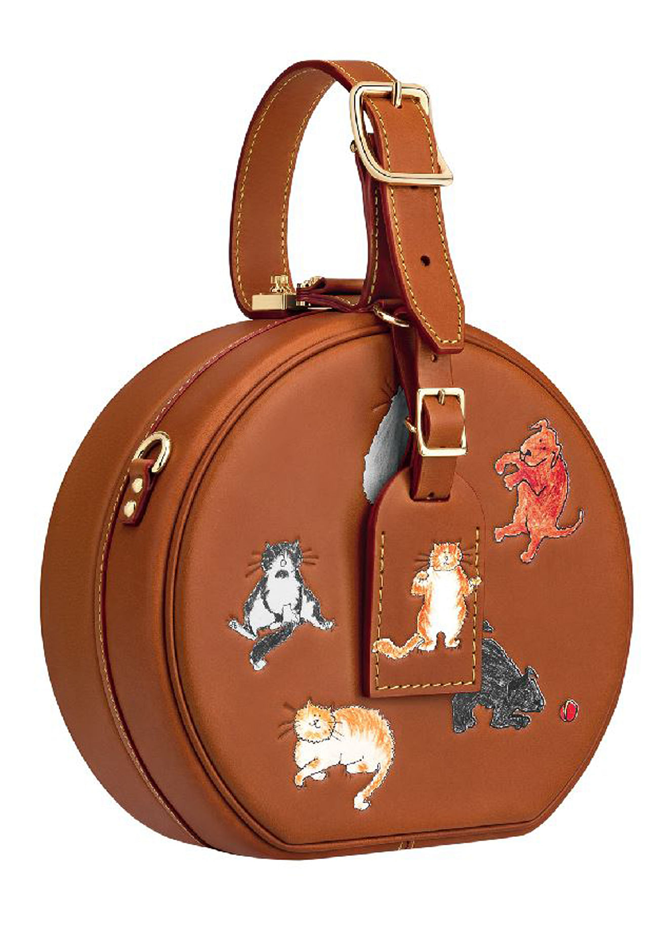 Louis Vuitton lv speedy 30 bandouliere with cats and dogs printing catogram  shoulder bag