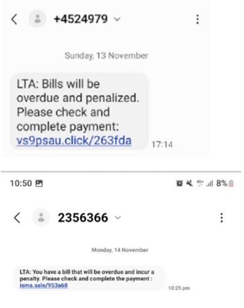 Victims lose over $133k in scam linked to unpaid LTA fines, more than ...