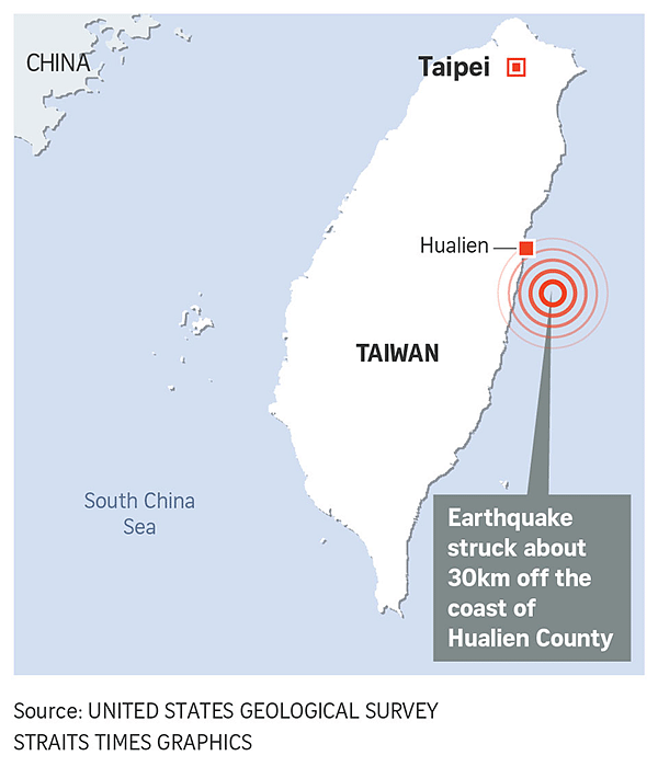 Taiwan Rattled By 62 Magnitude Quake More Aftershocks Expected The Straits Times 