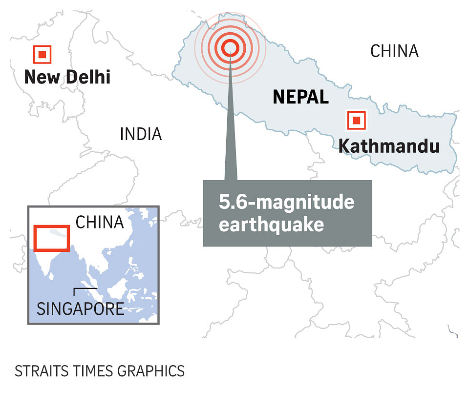 Earthquake in Nepal kills at least 1, sends tremors as far as New Delhi ...