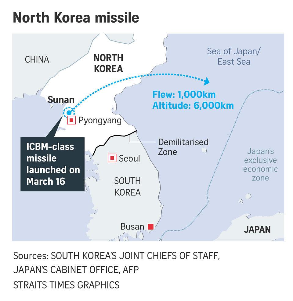 North Korea launches apparent ICBM ahead of South Korea-Japan summit ...