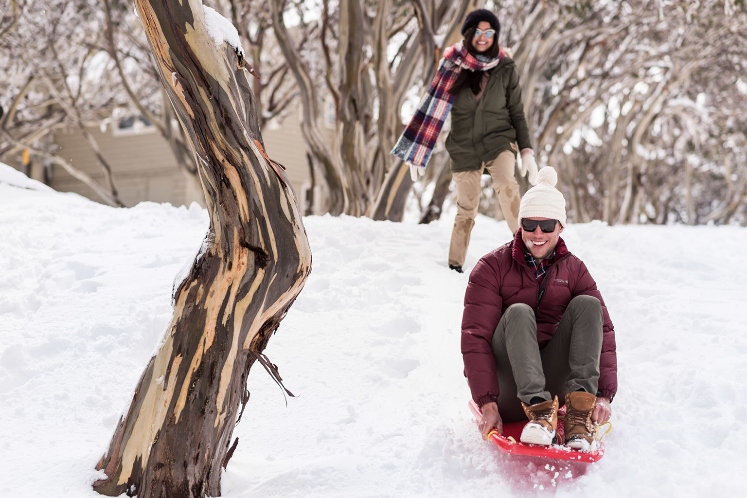 Mt Buller tobogganing 