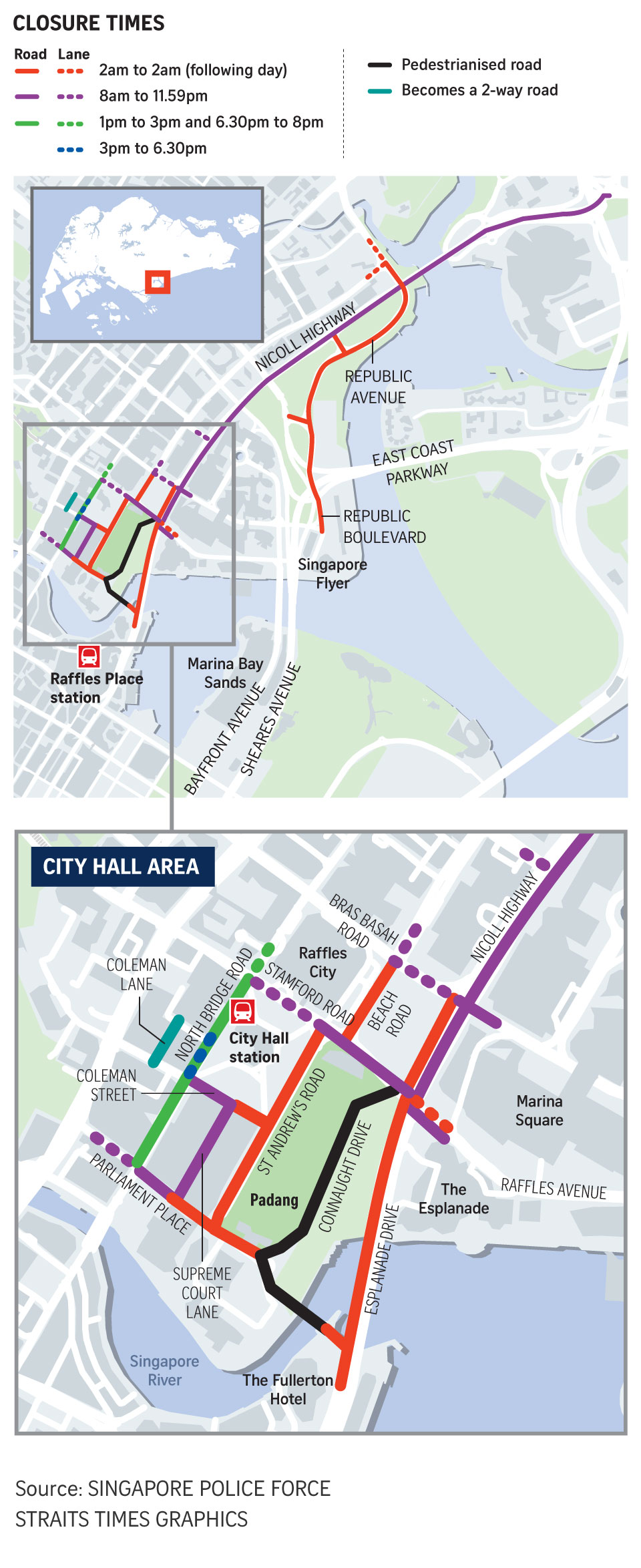 Several roads around Padang to close for the next 3 Saturdays for NDP