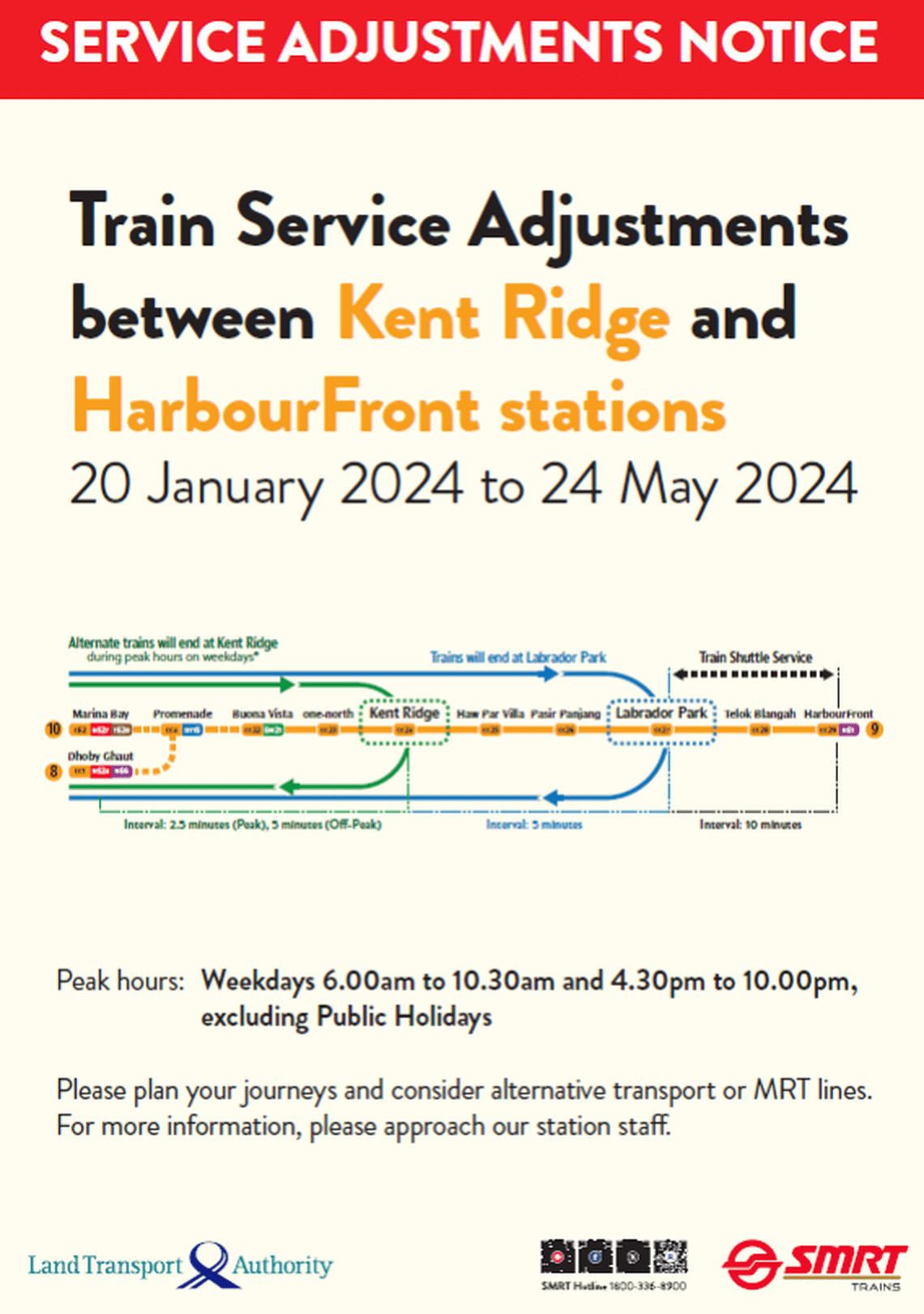 Telok Blangah HarbourFront MRT stations to close 1 platform each