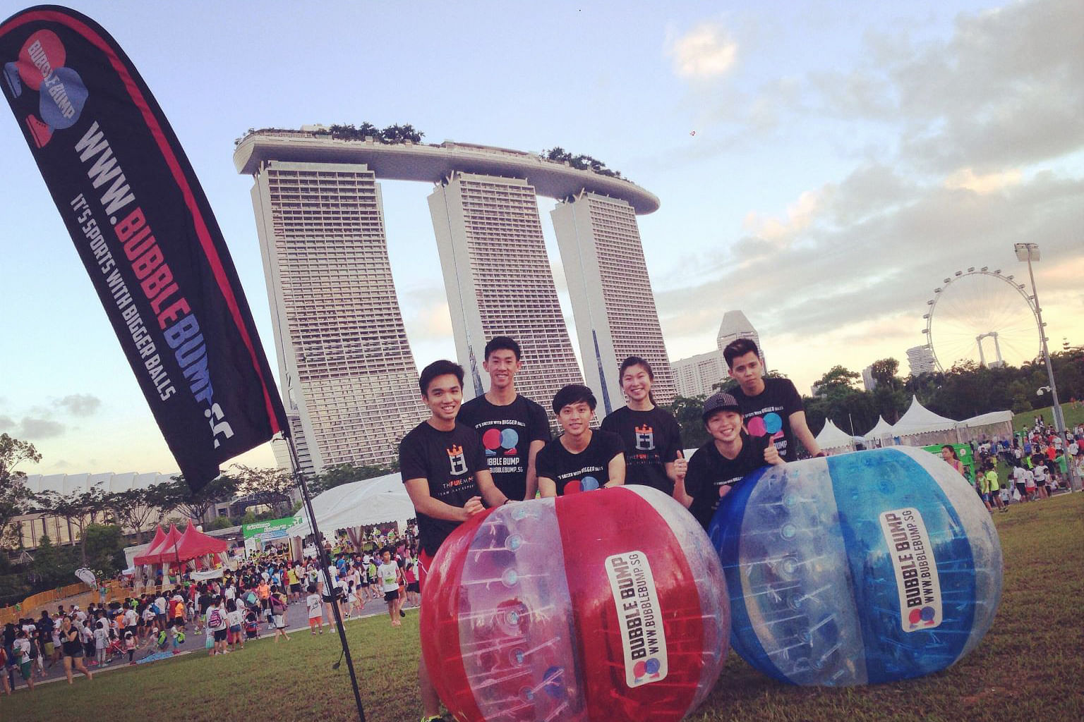 FunEmpire Bubble Bump event at Marina Bay Sands