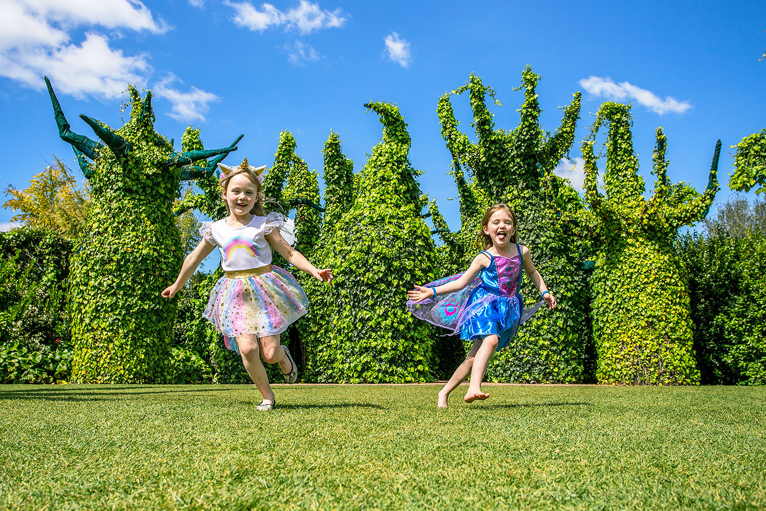 little girls running around story of gardens at hamilton gardens in hamilton waikato