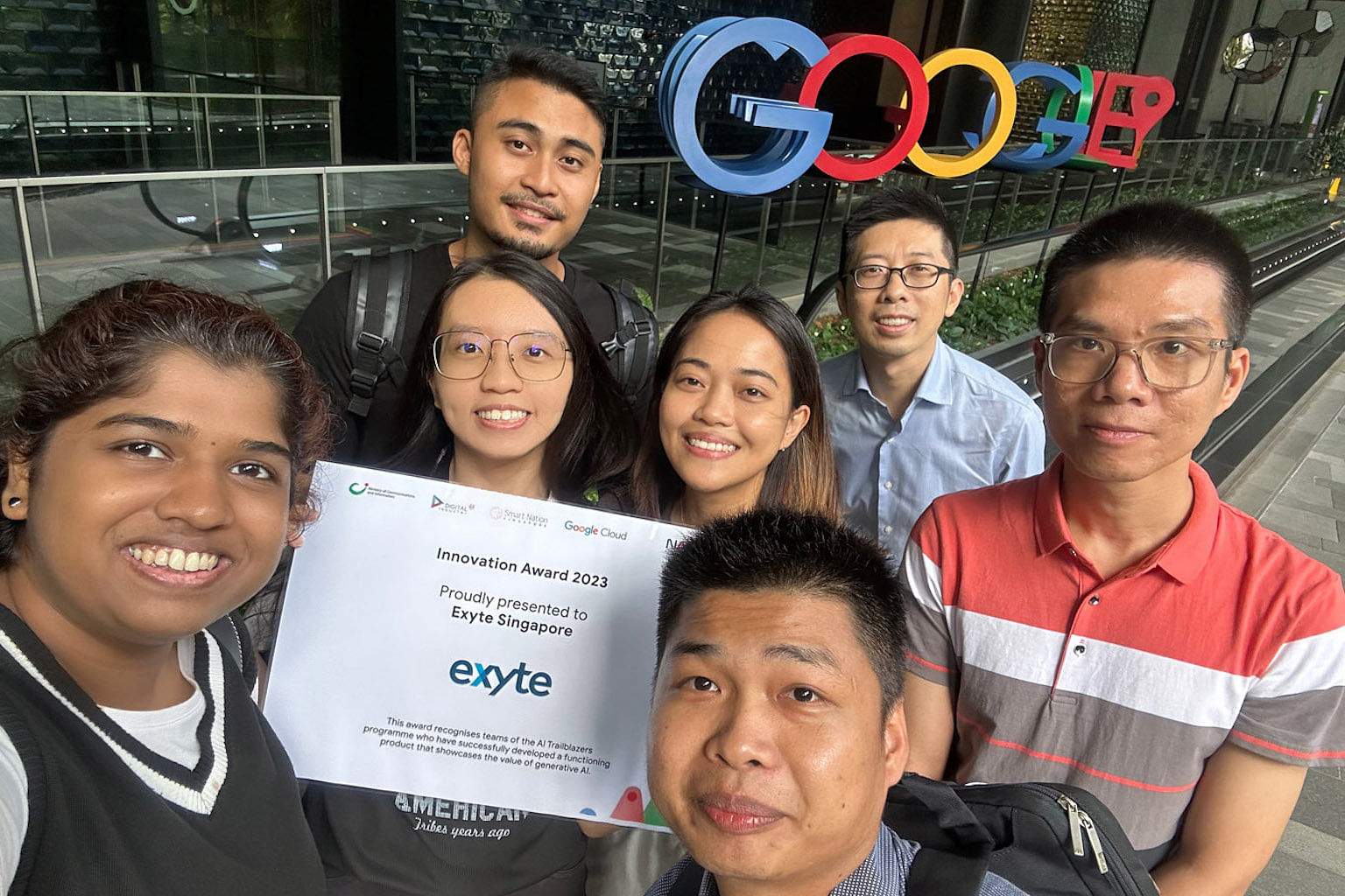 Exyte Singapore's "Augment" team at AI Trailblazers programme