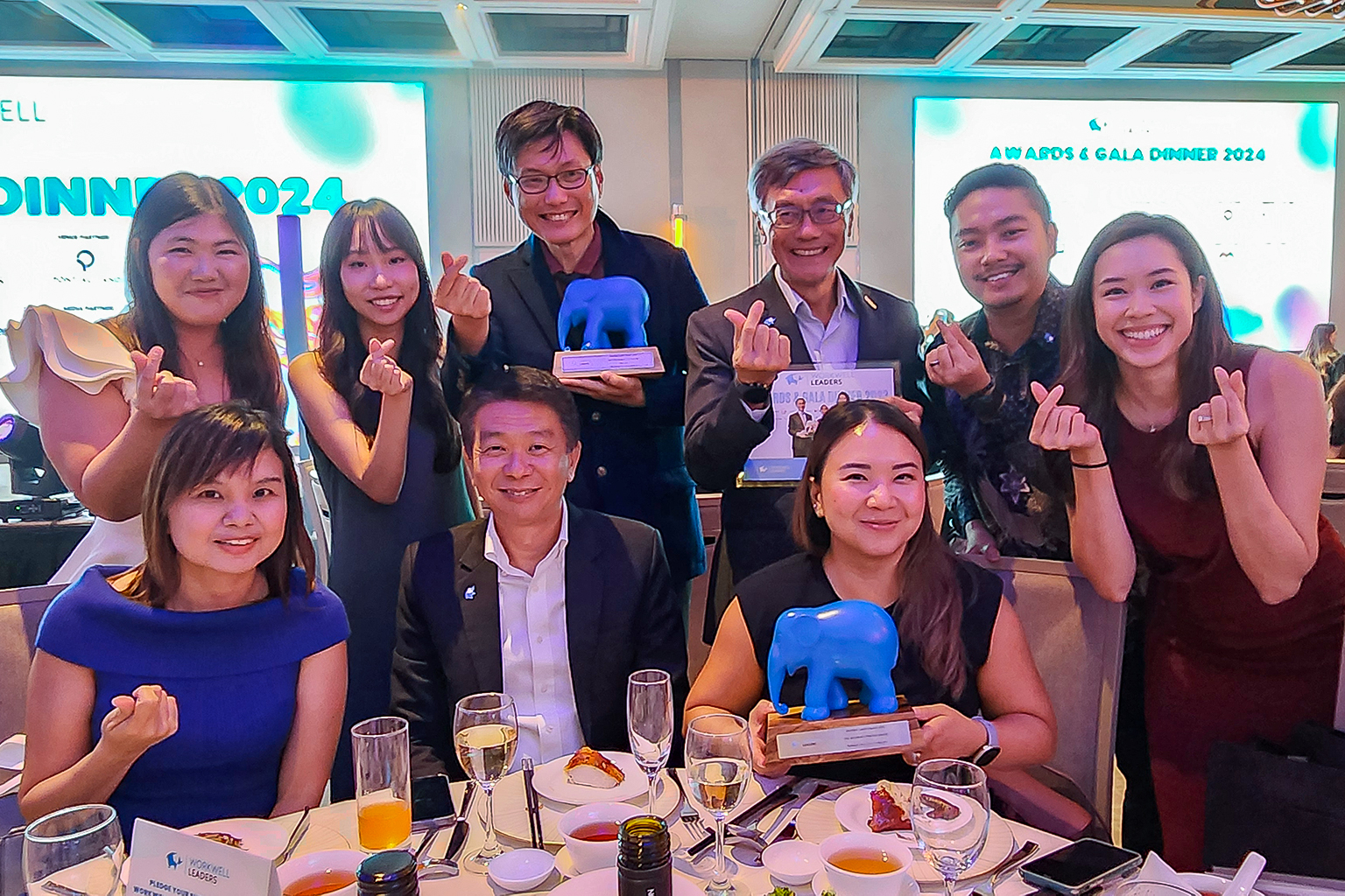 A group of staff from the National University of Singapore at the WorkWell Leaders Awards 2024