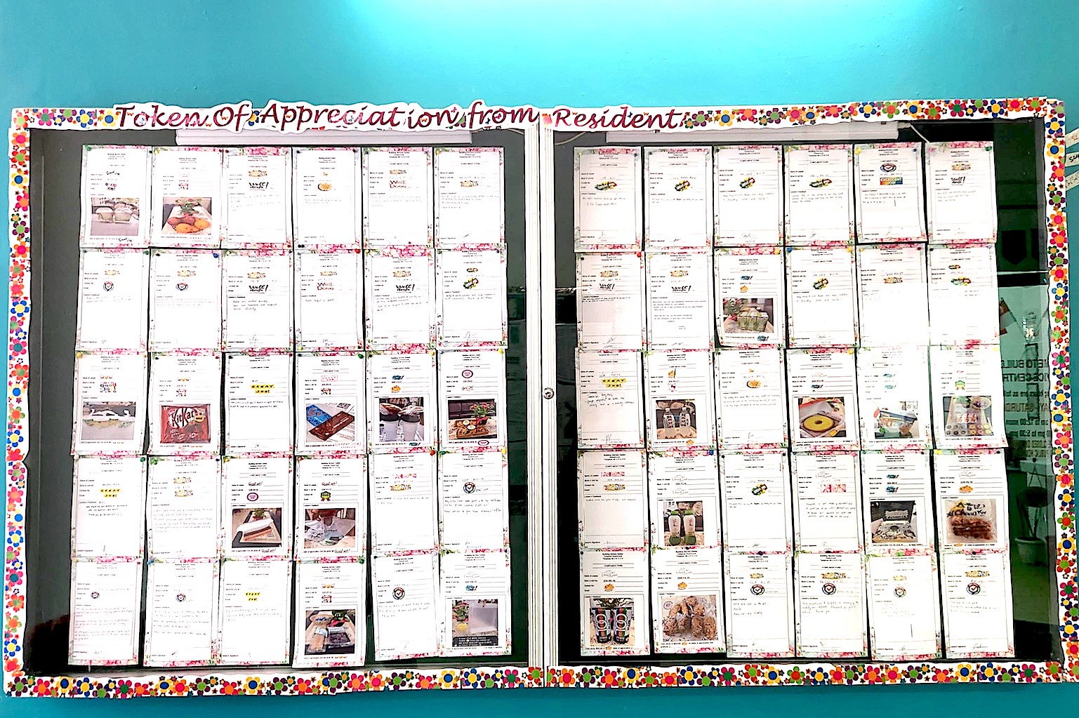 China Construction CCDC at Tampines GreenCourt with noticeboard full of letters of appreciation