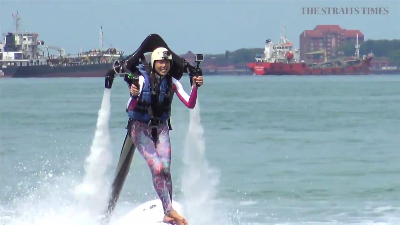 Flying over water with a jetpack | The Straits Times