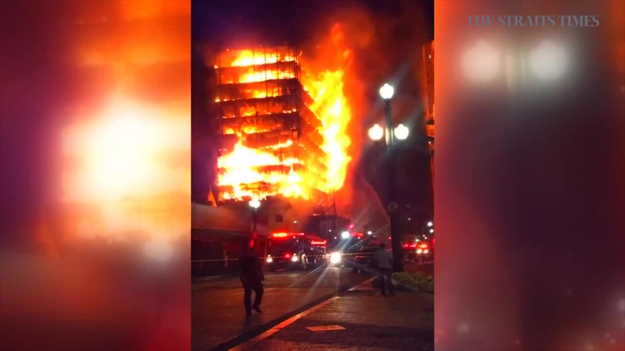 Blazing building collapses in Sao Paulo; one dead, three missing | The ...
