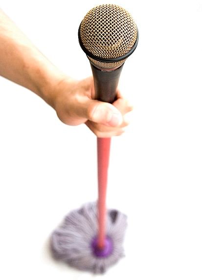 A mop with a microphone-on top, for moments of musical inspiration while you're doing housework.