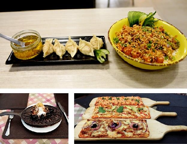 (Clockwise from top) Dim sum and Singapore rice from HOB; Tuscany's signature flatbreads; and the delectable sizzling chocolate skillet brownie. - Photos by Mohammad Asim
