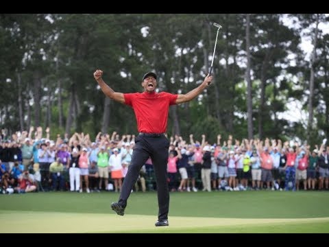 Golf: Tiger Woods wins first major in 11 years at Augusta and his 15th ...