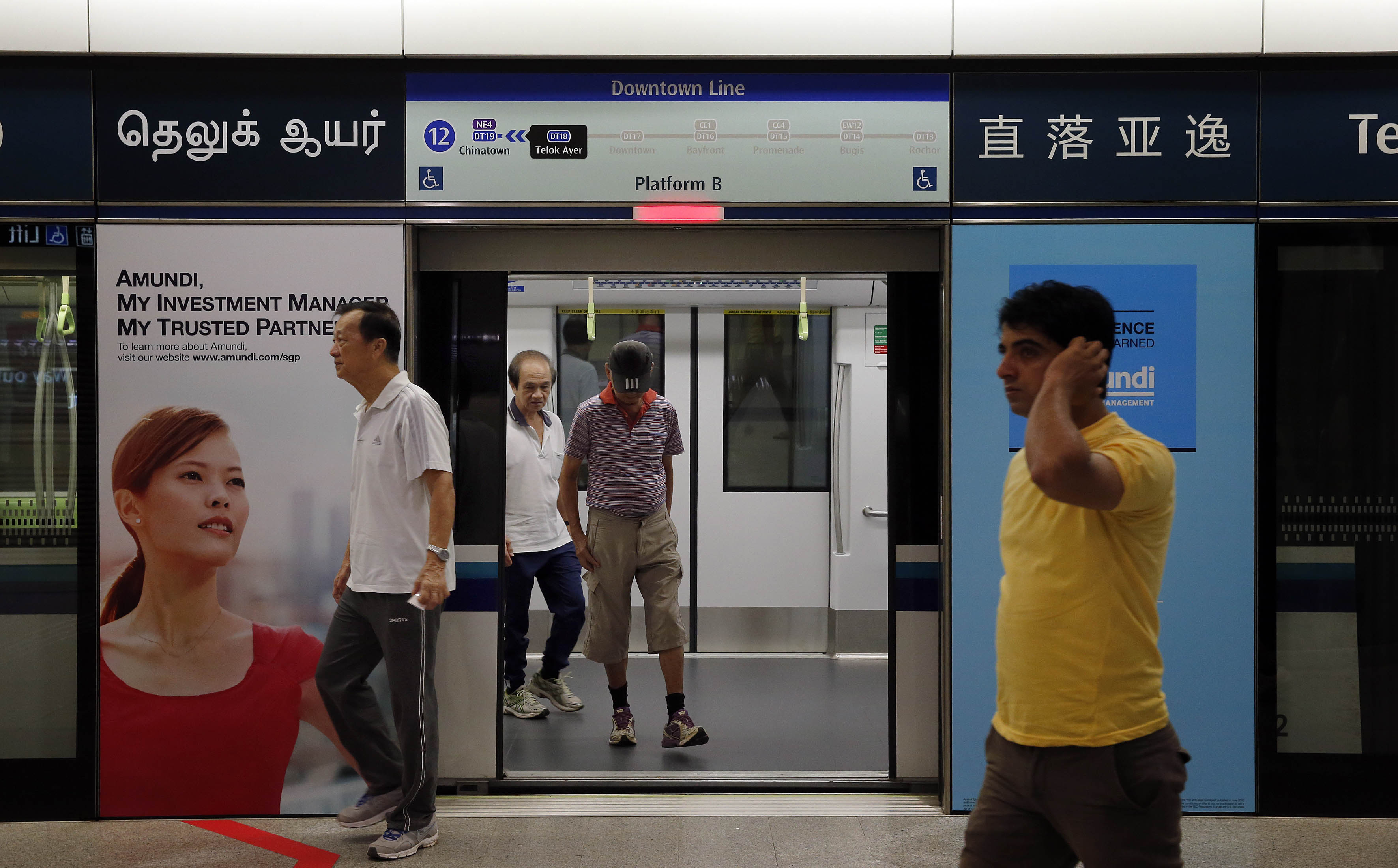 The LTA put up new Tamil names for the Promenade, Downtown, Telok Ayer and Cashew MRT stations on the Downtown Line after it reviewed all the translations of the line's station names following commuter feedback that the Tan Kah Kee station was inaccu