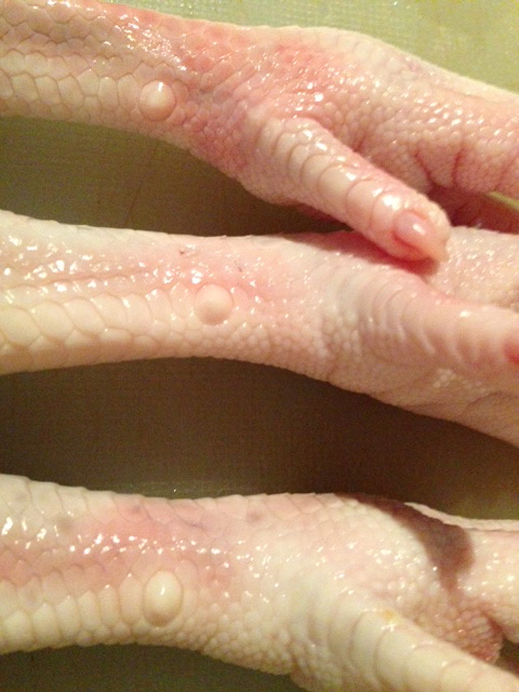 Reader Sher Yen Wee found these nodules on all the chicken feet she bought from a supermarket.