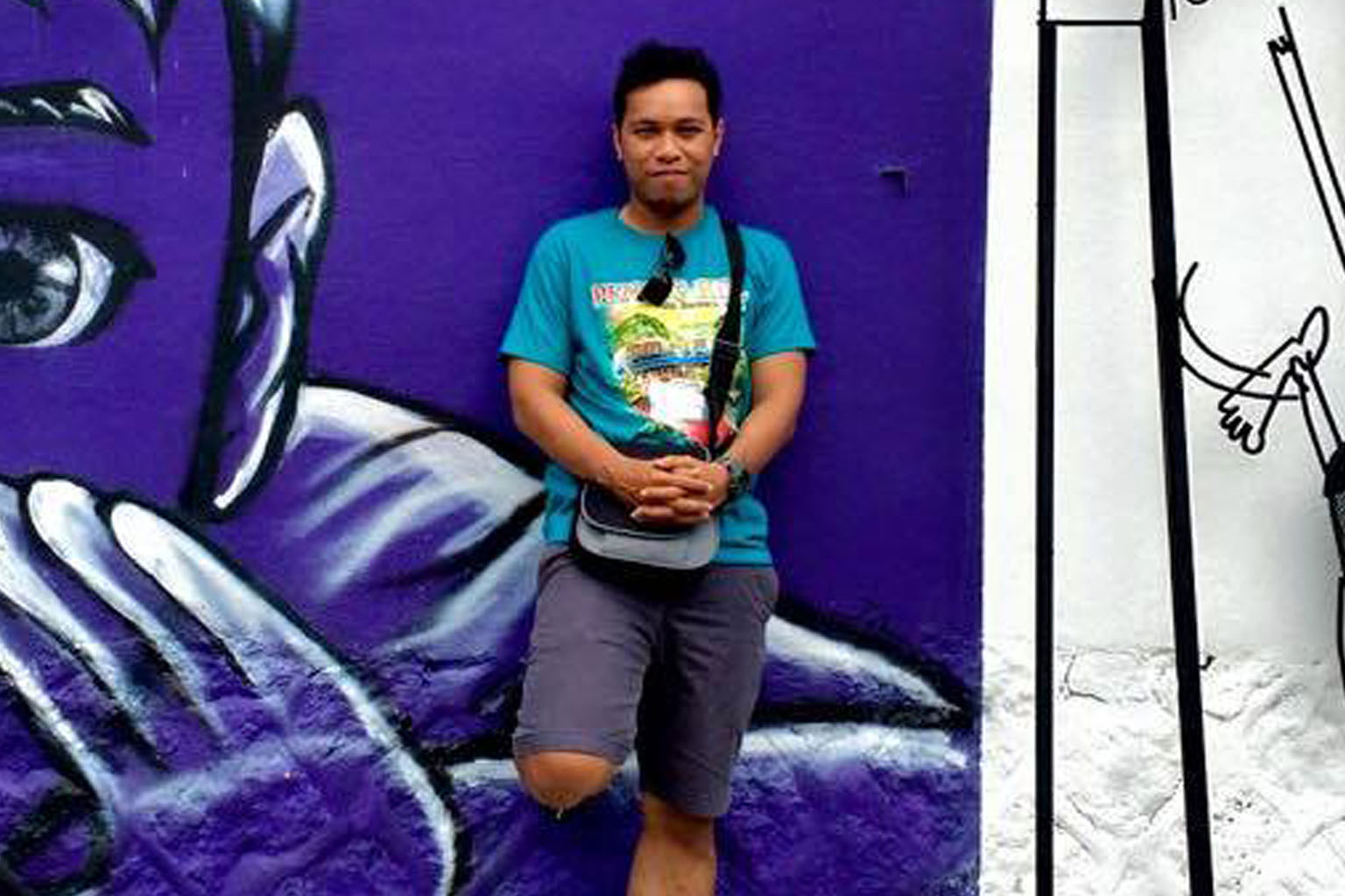 Mr Azmi (far left) was trying to catch Pokemon near the jetty (left) in Woodlands Waterfront Park when he stumbled across the body of a woman floating face down in the water.