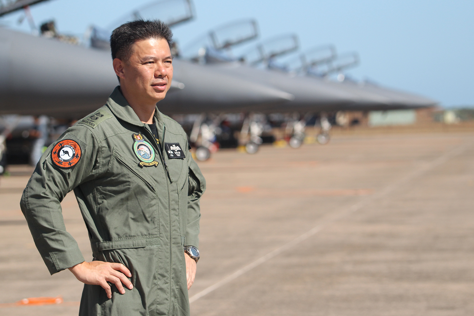Senior Lieutenant-Colonel David Lim says the vast air space available in the exercise allows the Republic of Singapore Air Force to deploy weapons that explode on the ground.