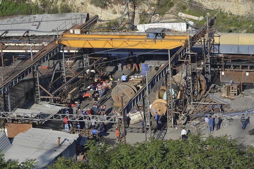 A general view of a coal mine where miners are trapped near Soma, a district in Turkey's western province of Manisa on May 13, 2014. -- PHOTO: REUTERS