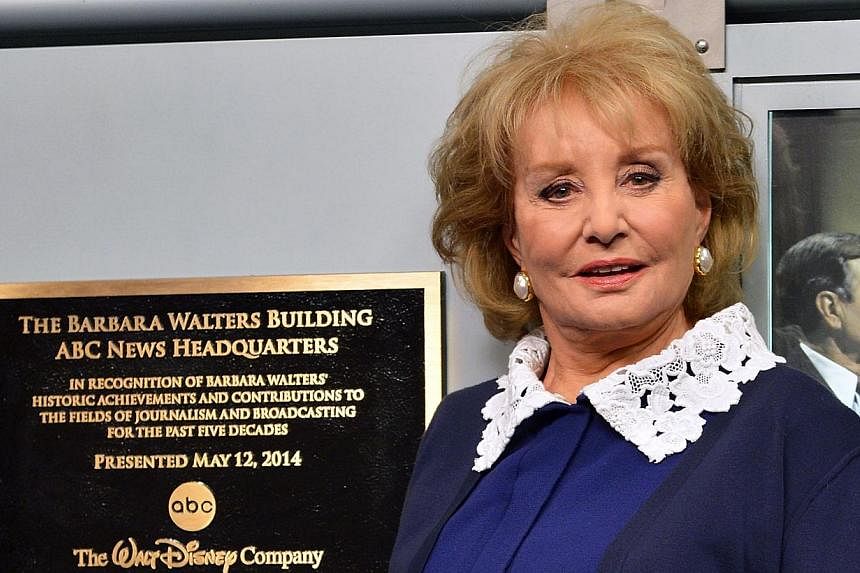 Barbara Walters attends the dedication ceremony as ABC News headquarters in New York is proclaimed 'The Barbara Walters Building' ABC News Headquarters Dedication Ceremony on May 12, 2014 in New York City. -- PHOTO: AFP
