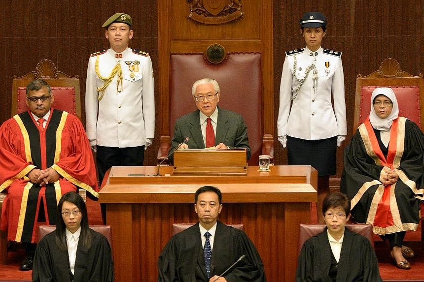 President Tony Tan Keng Yam opened the new session of Parliament on Friday night. -- ST PHOTO:&nbsp;DESMOND WEE