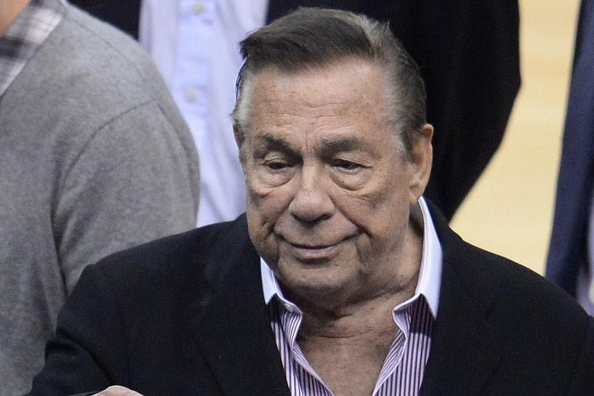 Los Angeles Clippers owner Donald Sterling attending the NBA playoff game between the Clippers and the Golden State Warriors at Staples Center in Los Angeles, California on April 21, 2014. The NBA on Monday, May 19, 2014, charged Sterling with racist