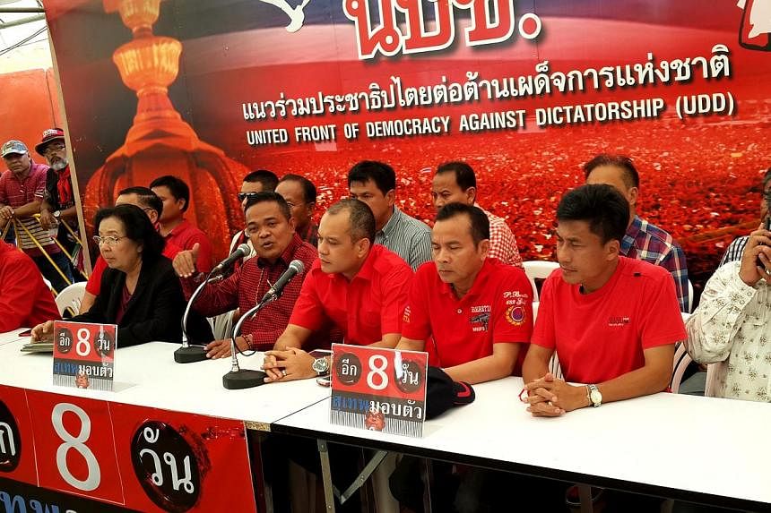 UDD leaders at press conference on Tuesday: Not a coup d'etat, but don't cross the line. -- ST PHOTO: NIRMAL GHOSH