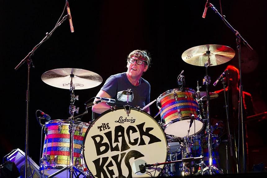 A picture taken on Aug 25, 2012 in Saint-Cloud, near Paris, shows US drumer Patrick Carney of The Black Keys of The Black Keys performing during the Rock-en-Seine music festival.&nbsp;Grammy-winning rockers the Black Keys debuted at the top of the Bi