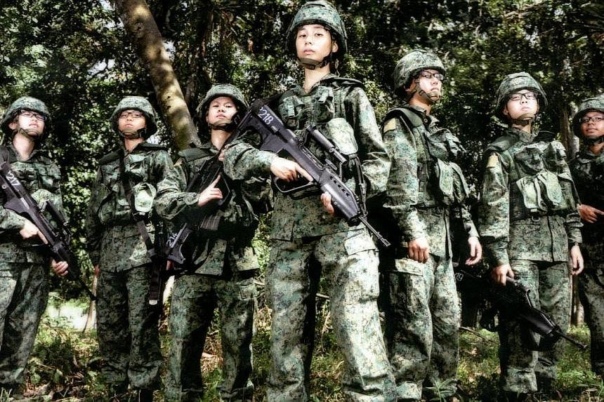 Women recruit from the Singapore Armed Forces (SAF). -- PHOTO: PIONEERNS