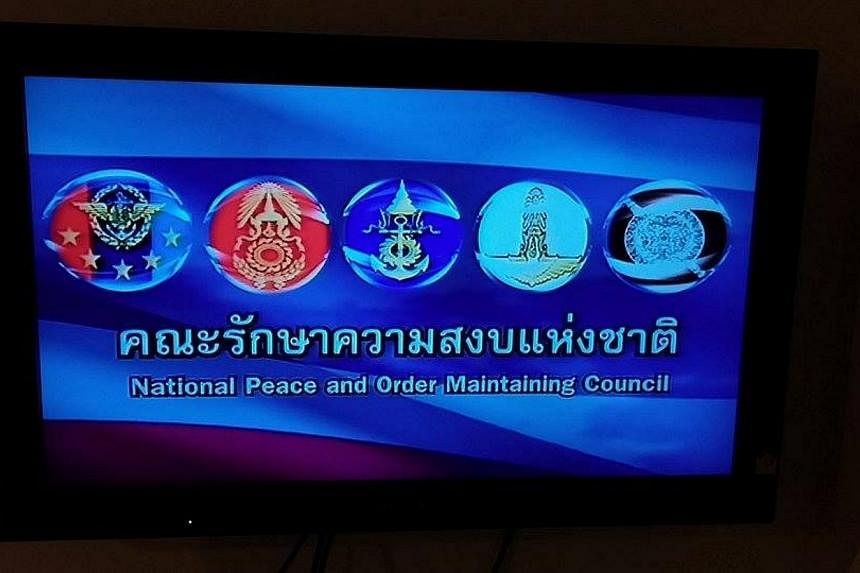 With all broadcast media suspended, this image appears on televisions in Thailand after the military seized power in a coup.&nbsp;-- PHOTO: EDDIE CHAN