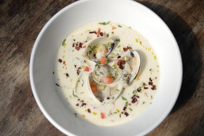 Clam chowder from Tanjong Beach Club, taken at the Naken Finn on 15 May, 2014. -- ST PHOTO:&nbsp;MARK CHEONG
