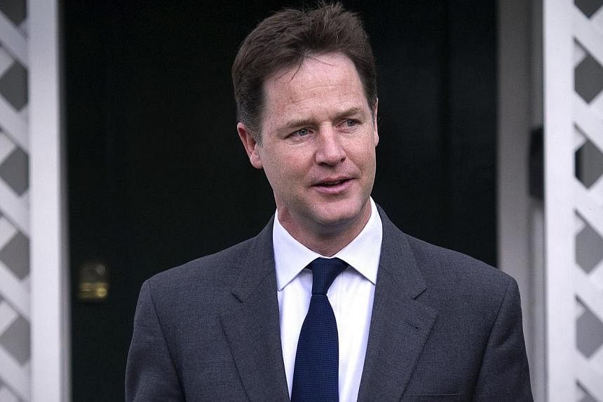 The letter calling on Mr Clegg to quit credits him with taking the Liberals into government for the first time in almost 80 years, but said the electorate had delivered a "stark message" about the party's direction. - PHOTO: AFP