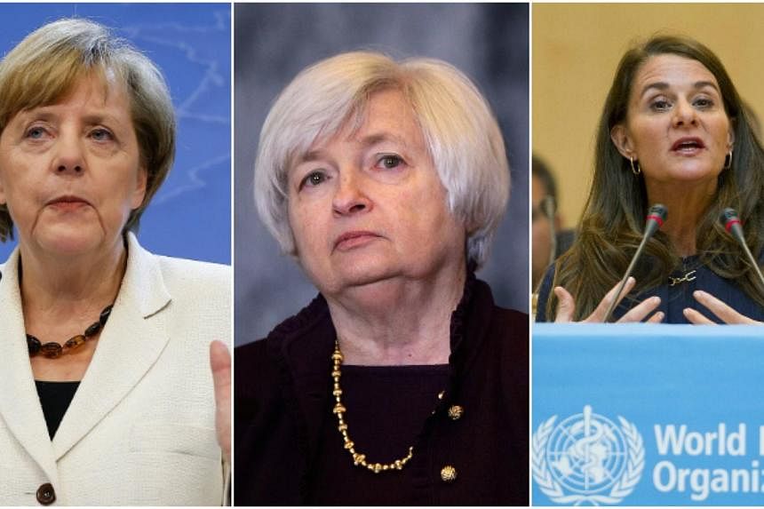 The top three on Forbes magazine's most powerful women in the world list; (from left) German Chancellor Angela Merkel, US Federal Reserve Chair Janet Yellen and philanthropist Melinda Gates. -- PHOTOS: EPA, AFP, REUTERS