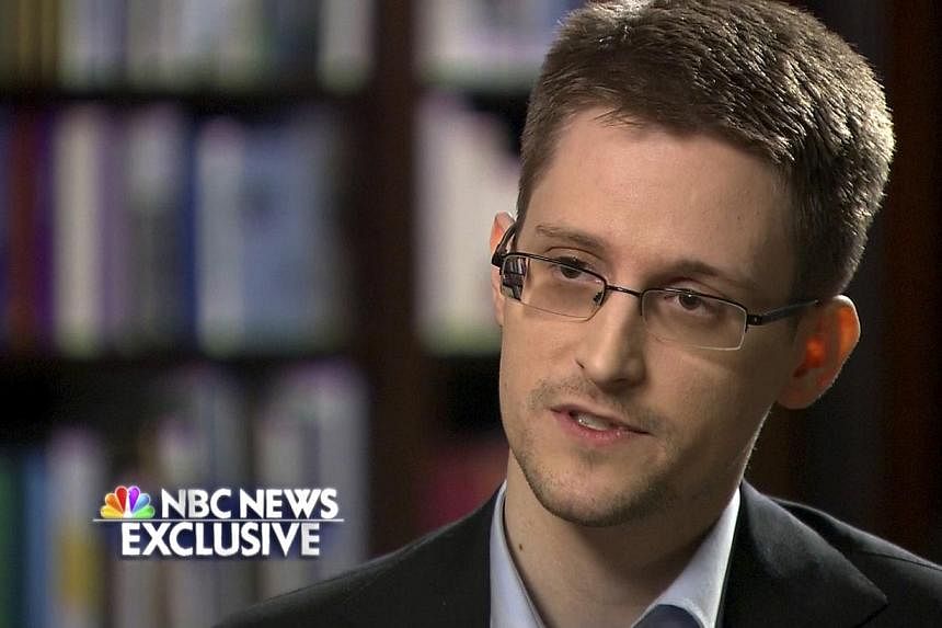 Former US defence contractor Edward Snowden is seen during an interview with NBC Nightly News anchor Brian Williams in Moscow in this undated handout photo released on May 28, 2014. -- PHOTO: REUTERS&nbsp;