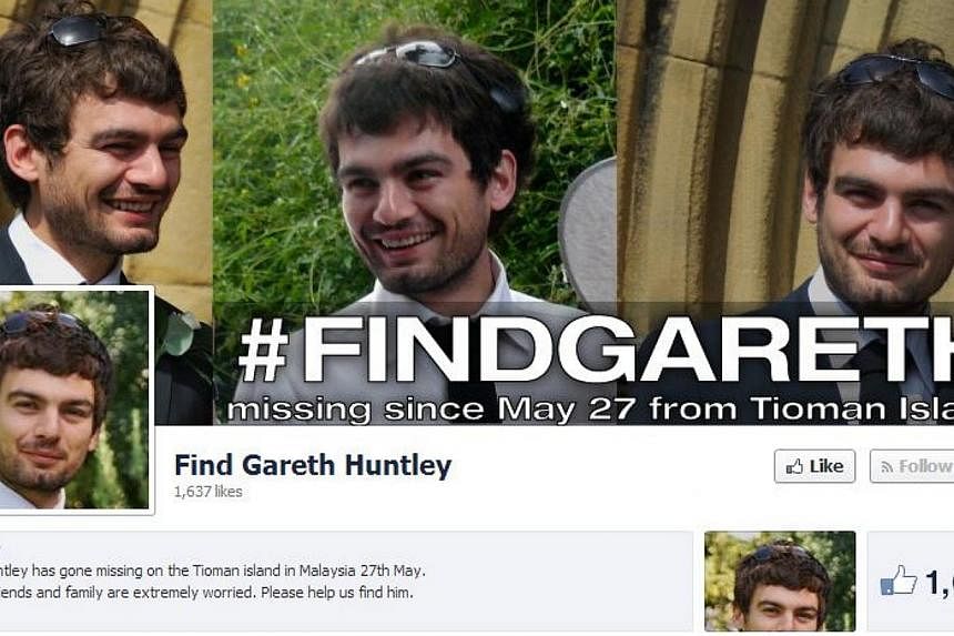 British national Gareth David Huntley, who was about to start work in Singapore, disappeared&nbsp;on a solo waterfall trek on&nbsp;Malaysia's scenic Tioman Island. -- PHOTO: SCREENGRAB FROM FACEBOOK/FIND GARETH HUNTLEY