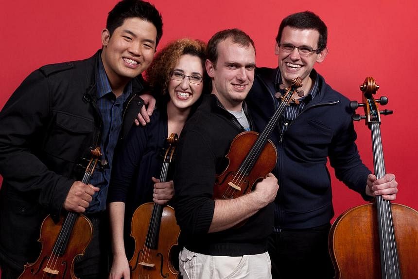 Singaporean violinist Jonathan Ong (left) is part of the Wasmuth Quartet which has swept major awards since its formation last January. -- PHOTO: COURTESY OF JONATHAN ONG
