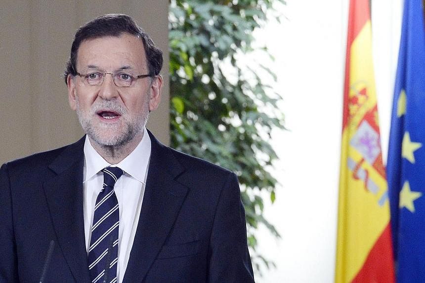 Spanish Prime minister Mariano Rajoy announces the abdication of Spain's King Juan Carlos on June 2, 2014 in Madrid.&nbsp;Spain's Prime Minister Mariano Rajoy warned on Tuesday, June 3, 2014, that a referendum on the future of the monarchy, demanded 