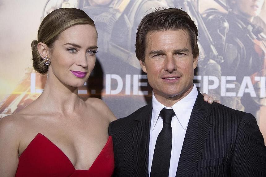Emily Blunt and Tom Cruise at the premiere of Edge Of Tomorrow in New York last week. -- PHOTO: REUTERS