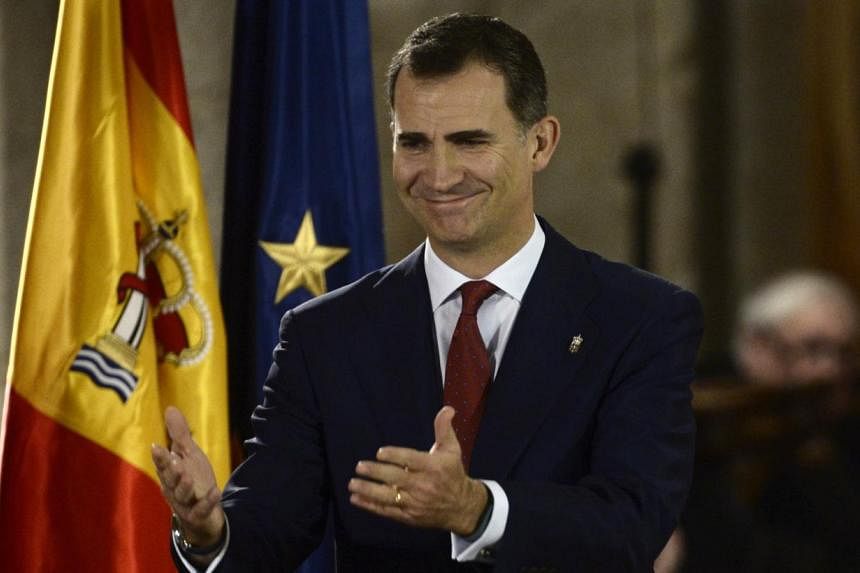 Spain's Crown Prince Felipe attends the Principe de Viana award at the San Salvador de Leyre monastery near Pamplona, northern Spain on June 4, 2014.&nbsp;Spain's new king-in-waiting, Prince Felipe, urged Spaniards to unite for a better future on Wed