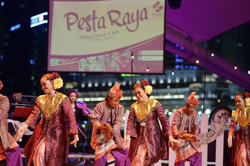 Veteran dancers from Sriwana performing 'Tandak Temurun', a performance held at the Esplanade in last year's Pesta Raya.&nbsp;Malay arts festival Pesta Raya at the Esplanade will be back from August 28 to 31, bringing music, theatre and culture from 