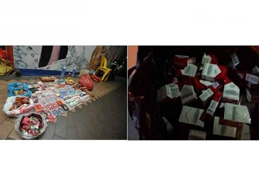A total of 121 people were arrested in Geylang on Tuesday, June 3, 2014, and Wednesday, June 4, 2014, for various offences in a multi-agency operation. -- PHOTO: SINGAPORE POLICE FORCE