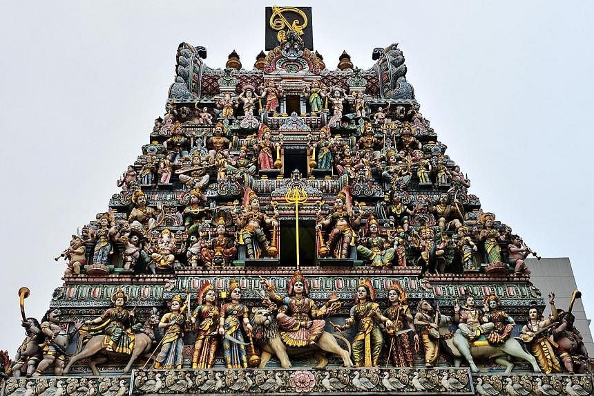The pagoda of the Sri Veeramakaliamman Temple on Serangoon Road in 2011. The temple is one of&nbsp;75 heritage buildings proposed for conservation under the Draft Master Plan 2013 which were gazetted today, after the Urban Redevelopment Authority's c