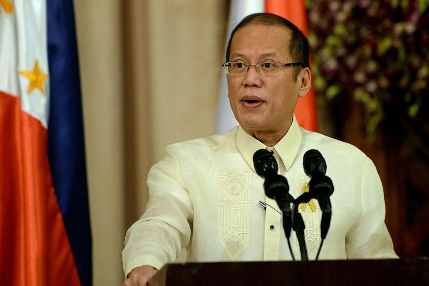 Philippine President Benigno Aquino speaks during a joint press statement with Indonesian President Susilo Bambang Yudhoyono (not in picture) at the Malacanang Palace in Manila on May 23, 2014.&nbsp;The Philippines on Saturday said it was preparing t