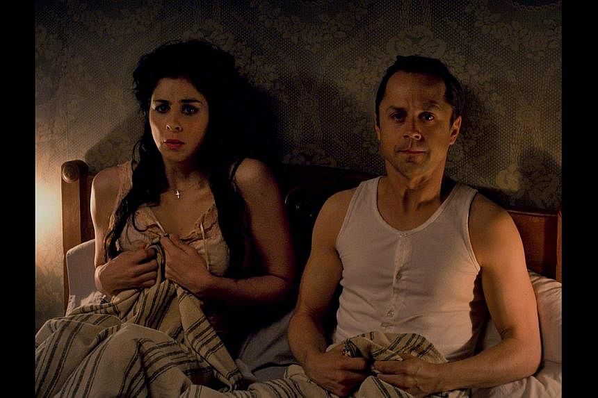 The talent of actor Liam Neeson (left), who plays a notorious outlaw, is wasted in A Million Ways To Die In The West, which also stars Sarah Silverman and Giovanni Ribisi (both below).