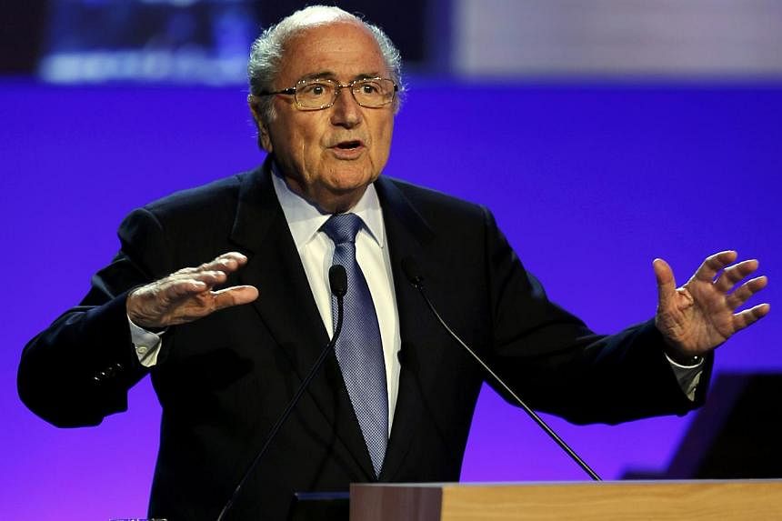 FIFA President Sepp Blatter delivers a speech during the opening ceremony of the 65th FIFA Congress in Sao Paulo on June 11, 2014. -- PHOTO: REUTERS