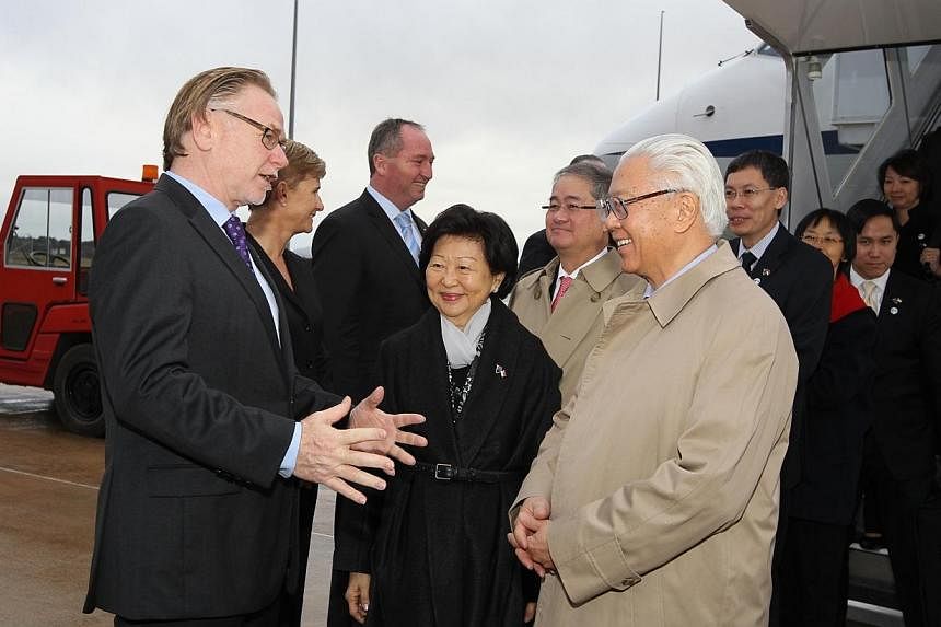 President Tony Tan Keng Yam and Mrs Mary Tan arrived in Canberra today, June 15, 2014, on a six-day state visit to the Commonwealth of Australia.&nbsp;President Tony Tan Keng Yam kicked off a six-day state visit to Australia on Sunday, June 15, 2014,