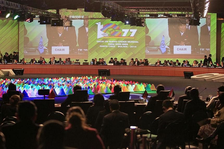 A general view of the plenary session of the G77+ China Summit in Santa Cruz de la Sierra on June 15, 2014. -- PHOTO: REUTERS