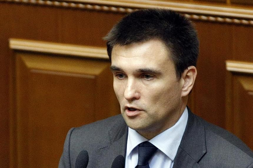 Ukraine's newly appointed Foreign Minister Pavlo Klimkin speaks during a session of parliament in Kiev on June 19, 2014.&nbsp;Ukraine's parliament on Thursday, June 19, 2014, confirmed Kiev's negotiator with Moscow as foreign minister in a boost for 