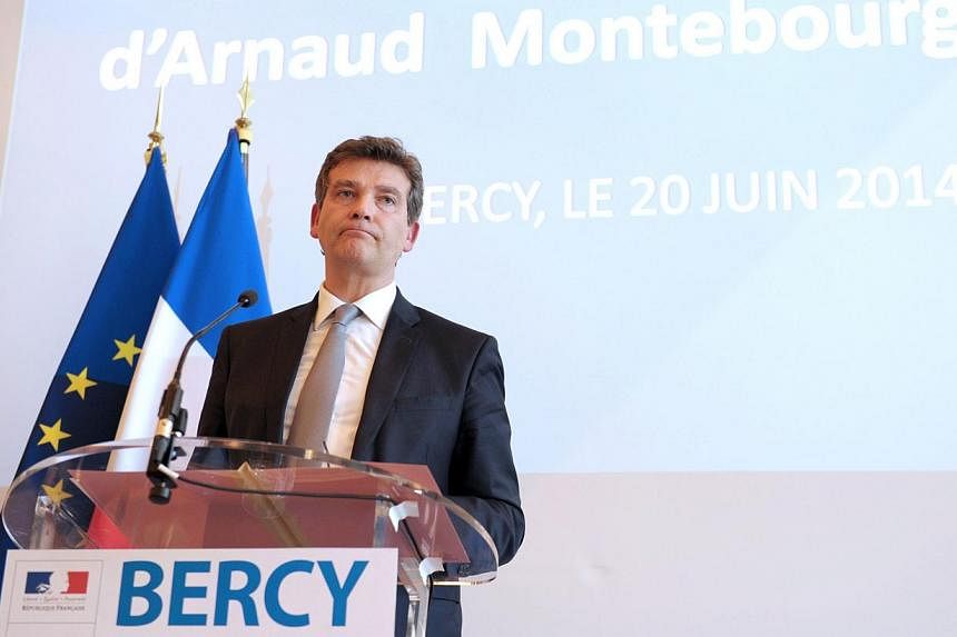 French Economy Minister Arnaud Montebourg gives a press conference regarding the bid for Alstom at the Economy ministry in Paris on June 20, 2014. -- PHOTO: AFP