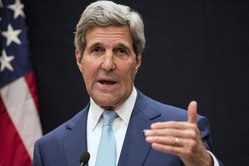US Secretary of State John Kerry speaks during a joint news conference in Cairo on June 22, 2014. -- PHOTO: REUTERS
